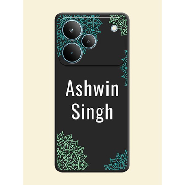 Your Name with Floral Design On Space Black Custom Soft Matte Mobile Back Cover - Realme P4 Pro 5G Your Name with Floral Design On Space Black Custom Soft Matte Mobile Back Cover - Realme P4 Pro 5G
