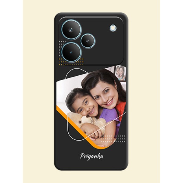 Yellow Triangle on Photo On Space Black Custom Soft Matte Mobile Back Cover - Realme P4 Pro 5G Yellow Triangle on Photo On Space Black Custom Soft Matte Mobile Back Cover - Realme P4 Pro 5G