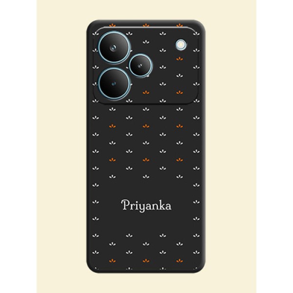 Simple Pattern With Custom Text On Space Black Custom Soft Matte Mobile Back Cover - Realme P4 Pro 5G Simple Pattern With Custom Text On Space Black Custom Soft Matte Mobile Back Cover - Realme P4 Pro 5G
