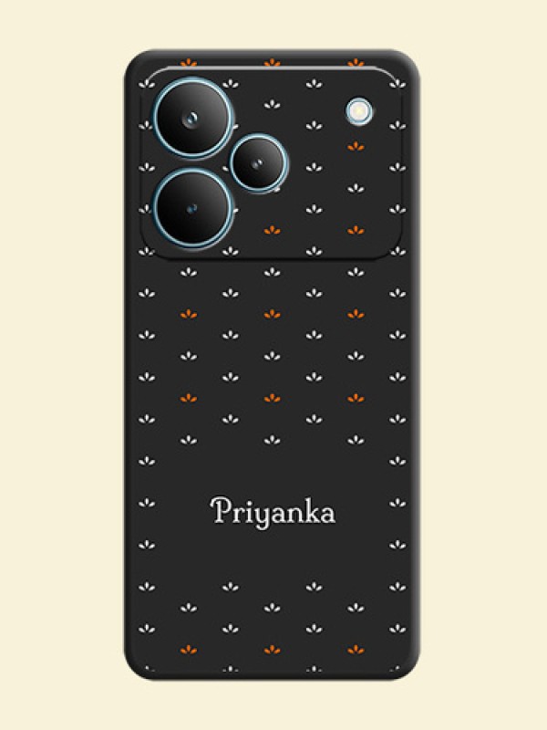 Simple Pattern With Custom Text On Space Black Custom Soft Matte Mobile Back Cover - Realme P4 Pro 5G