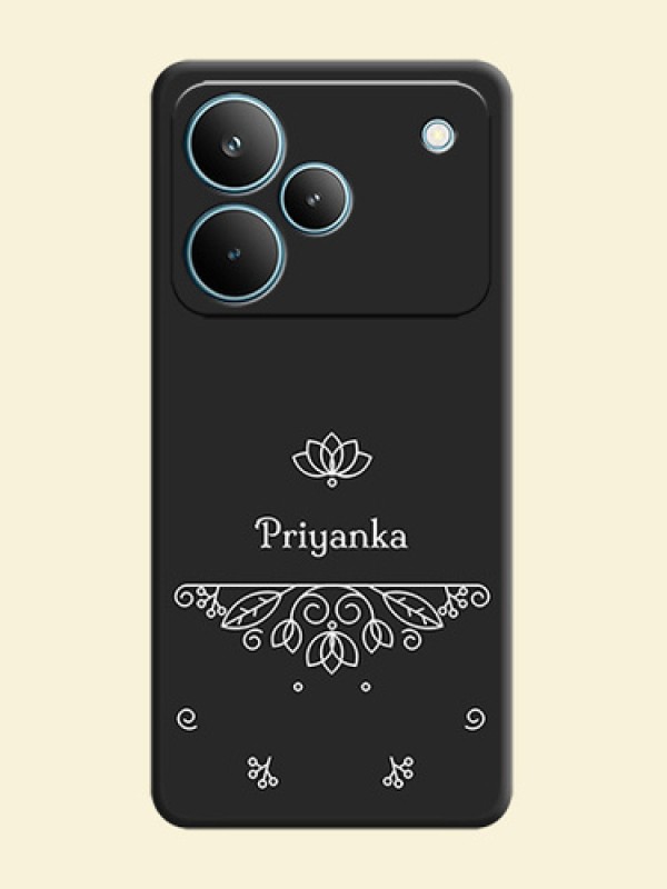 Lotus Garden Custom Text On Space Black Custom Soft Matte Mobile Back Cover - Realme P4 Pro 5G