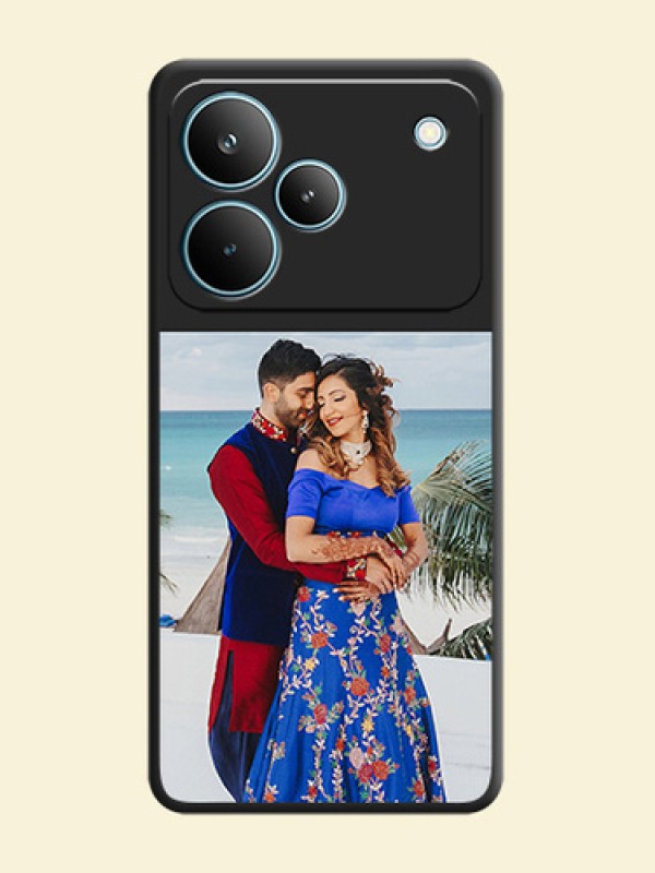 Image Upload With Space Black Color On Custom Soft Matte Mobile Back Cover - Realme P4 Pro 5G