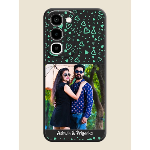 Sea Green Indefinite Love Pattern on Photo On Space Black Custom Soft Matte Mobile Back Cover - Realme P4R 5G Sea Green Indefinite Love Pattern on Photo On Space Black Custom Soft Matte Mobile Back Cover - Realme P4R 5G