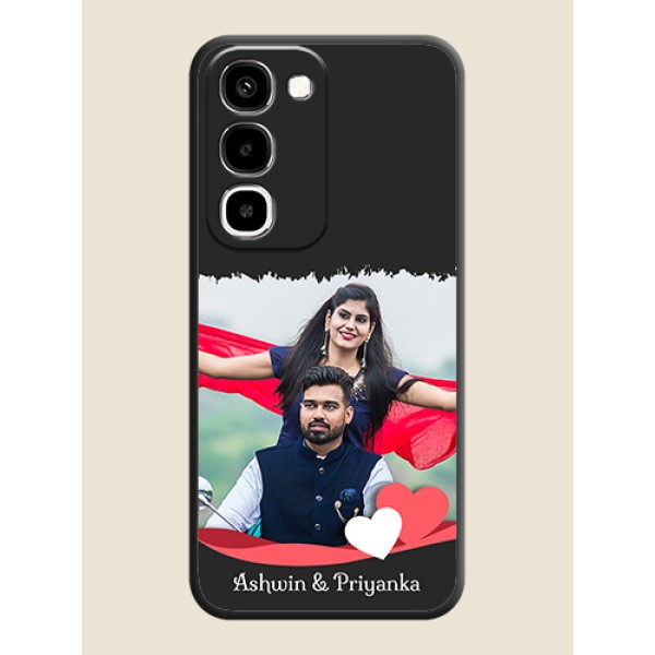 Pin Color Love Shaped Ribbon Design with Text On Space Black Custom Soft Matte Mobile Back Cover - Realme P4R 5G Pin Color Love Shaped Ribbon Design with Text On Space Black Custom Soft Matte Mobile Back Cover - Realme P4R 5G