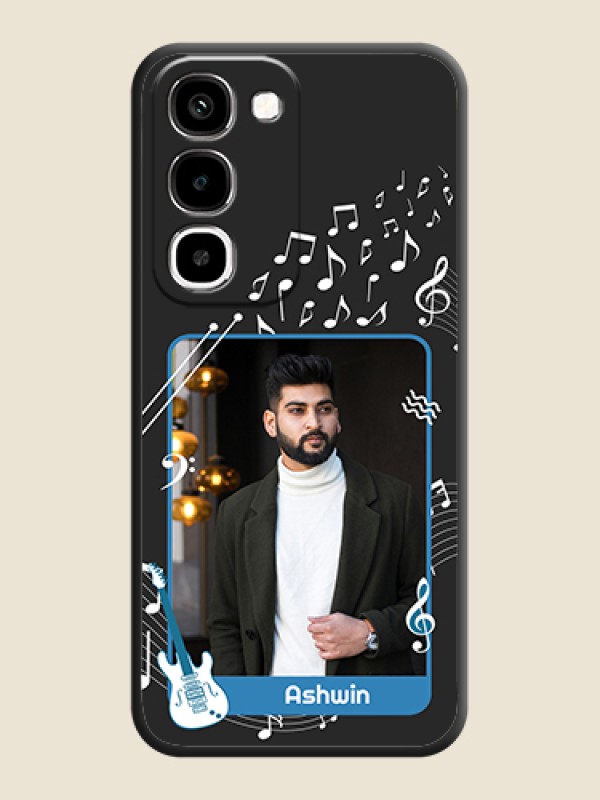 Musical Theme Design with Text on Photo On Space Black Custom Soft Matte Mobile Back Cover - Realme P4R 5G