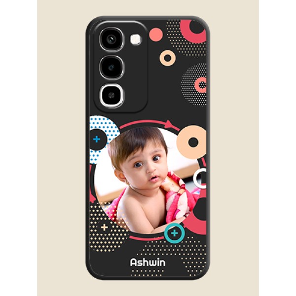 Multicoloured Round Image On Space Black Custom Soft Matte Mobile Back Cover - Realme P4R 5G Multicoloured Round Image On Space Black Custom Soft Matte Mobile Back Cover - Realme P4R 5G