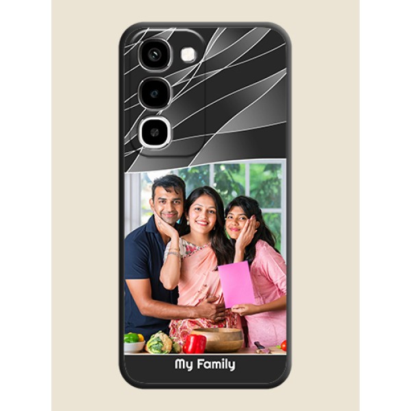 Mixed Wave Lines on Photo On Space Black Custom Soft Matte Mobile Back Cover - Realme P4R 5G