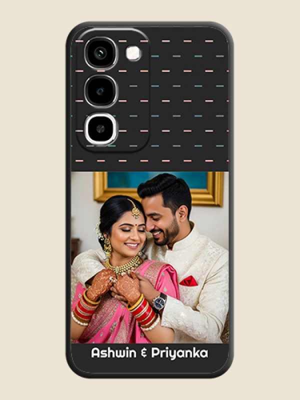Line Pattern Design with Text On Space Black Custom Soft Matte Mobile Back Cover - Realme P4R 5G