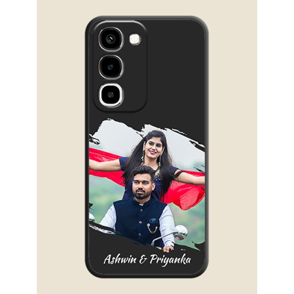 Grunge Brush Strokes on Photo On Space Black Custom Soft Matte Mobile Back Cover - Realme P4R 5G Grunge Brush Strokes on Photo On Space Black Custom Soft Matte Mobile Back Cover - Realme P4R 5G