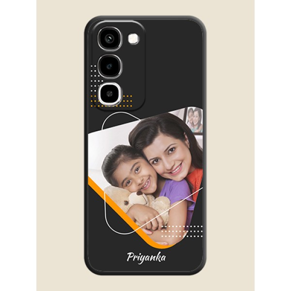 Yellow Triangle on Photo On Space Black Custom Soft Matte Mobile Back Cover - Realme P4R 5G Yellow Triangle on Photo On Space Black Custom Soft Matte Mobile Back Cover - Realme P4R 5G