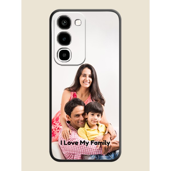 Full Single Pic Upload With Text On Space Black Custom Soft Matte Mobile Back Cover - Realme P4R 5G