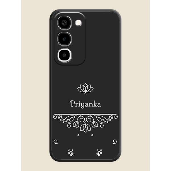 Lotus Garden Custom Text On Space Black Custom Soft Matte Mobile Back Cover - Realme P4R 5G Lotus Garden Custom Text On Space Black Custom Soft Matte Mobile Back Cover - Realme P4R 5G