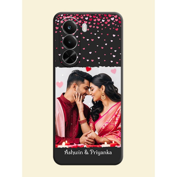 Fall in Love with Your Partner on Photo On Space Black Custom Soft Matte Mobile Back Cover - Realme P4X 5G Fall in Love with Your Partner on Photo On Space Black Custom Soft Matte Mobile Back Cover - Realme P4X 5G