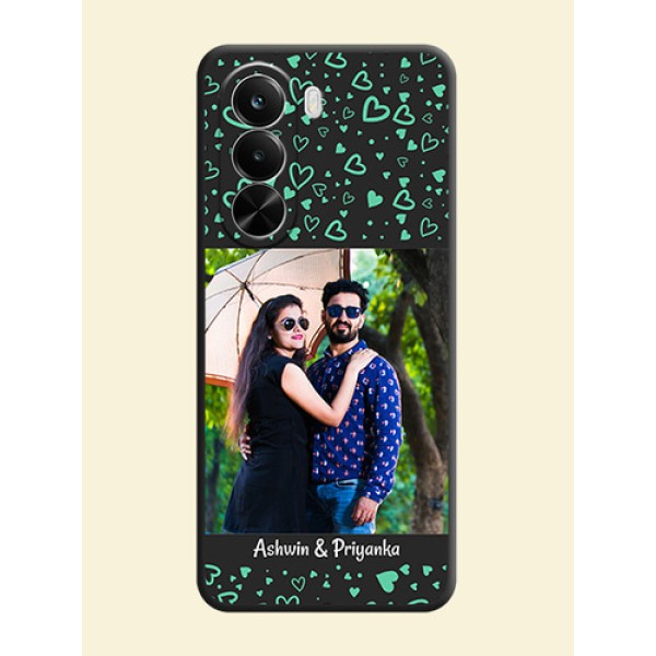 Sea Green Indefinite Love Pattern on Photo On Space Black Custom Soft Matte Mobile Back Cover - Realme P4X 5G Sea Green Indefinite Love Pattern on Photo On Space Black Custom Soft Matte Mobile Back Cover - Realme P4X 5G