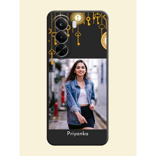 Decorative Design with Text On Space Black Custom Soft Matte Mobile Back Cover - Realme P4X 5G