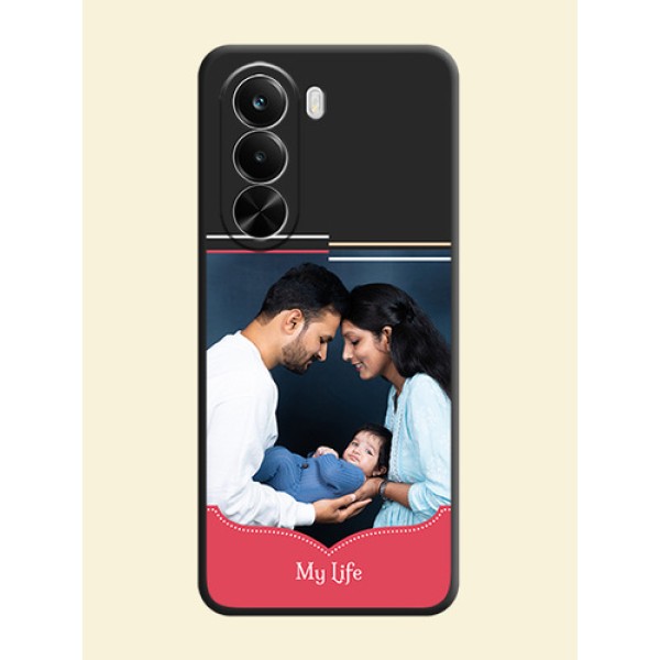 Classic Plain Design with Name On Space Black Custom Soft Matte Mobile Back Cover - Realme P4X 5G Classic Plain Design with Name On Space Black Custom Soft Matte Mobile Back Cover - Realme P4X 5G