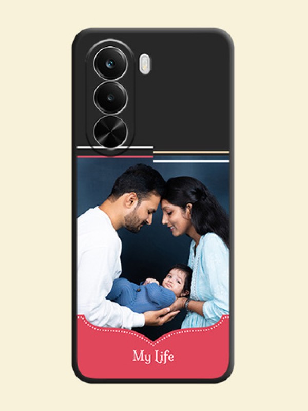 Classic Plain Design with Name On Space Black Custom Soft Matte Mobile Back Cover - Realme P4X 5G