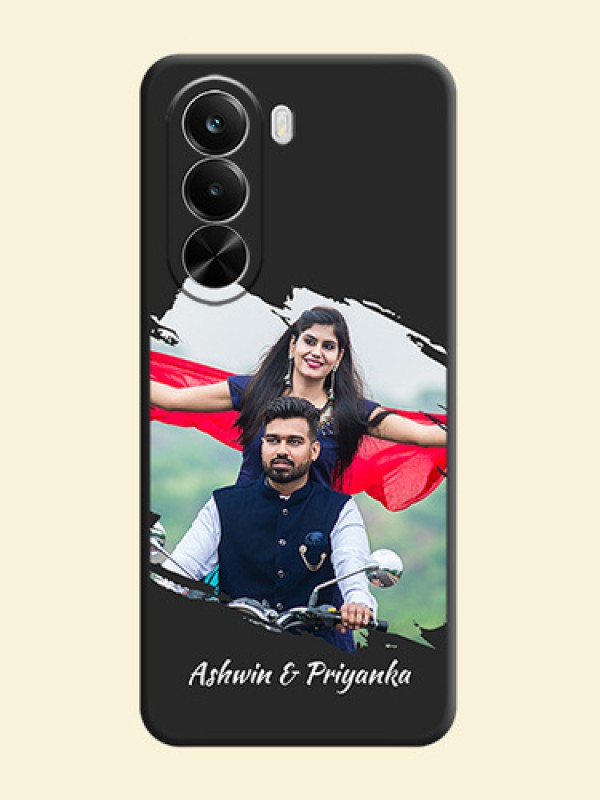 Grunge Brush Strokes on Photo On Space Black Custom Soft Matte Mobile Back Cover - Realme P4X 5G