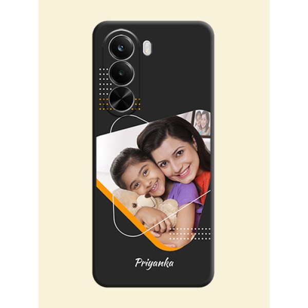 Yellow Triangle on Photo On Space Black Custom Soft Matte Mobile Back Cover - Realme P4X 5G Yellow Triangle on Photo On Space Black Custom Soft Matte Mobile Back Cover - Realme P4X 5G