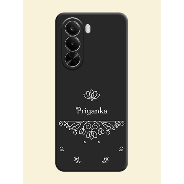 Lotus Garden Custom Text On Space Black Custom Soft Matte Mobile Back Cover - Realme P4X 5G Lotus Garden Custom Text On Space Black Custom Soft Matte Mobile Back Cover - Realme P4X 5G