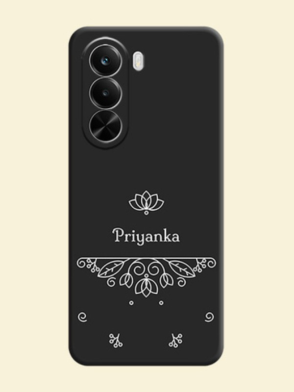 Lotus Garden Custom Text On Space Black Custom Soft Matte Mobile Back Cover - Realme P4X 5G
