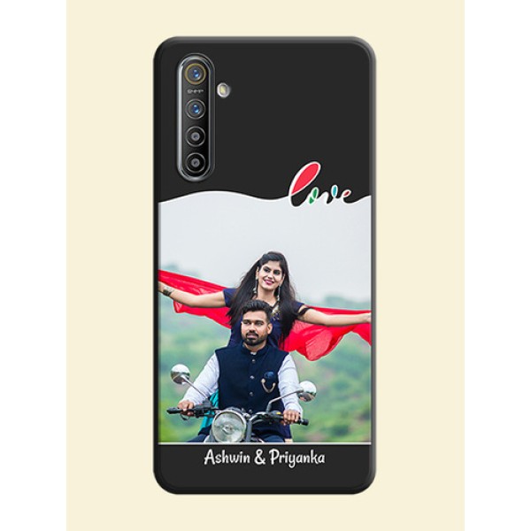 Fall in Love Pattern with Picture - Photo on Space Black Soft Matte Mobile Case - Realme XT Fall in Love Pattern with Picture - Photo on Space Black Soft Matte Mobile Case - Realme XT
