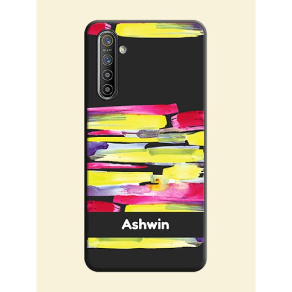 Brush Coloured on Space Black Personalized Soft Matte Phone Covers - Realme XT Brush Coloured on Space Black Personalized Soft Matte Phone Covers - Realme XT