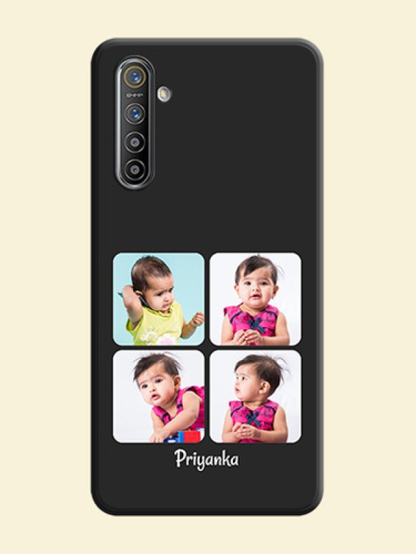 Floral Art with 6 Image Holder - Photo on Space Black Soft Matte Mobile Case - Realme XT