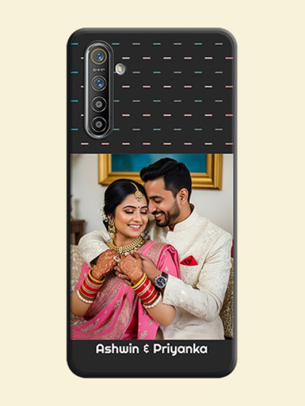 Line Pattern Design with Text on Space Black Custom Soft Matte Phone Back Cover - Realme XT
