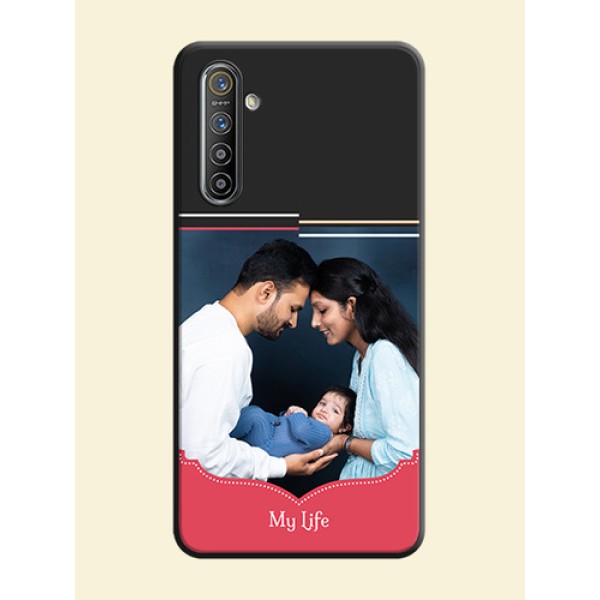 Classic Plain Design with Name - Photo on Space Black Soft Matte Phone Cover - Realme XT