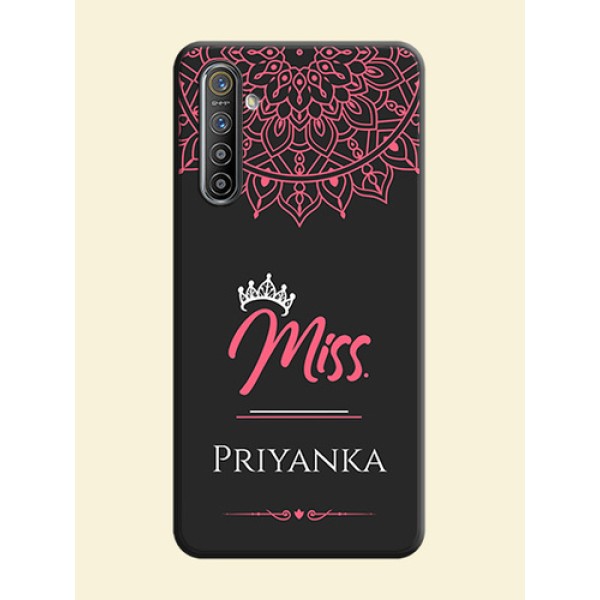 Mrs Name with Floral Design on Space Black Personalized Soft Matte Phone Covers - Realme XT Mrs Name with Floral Design on Space Black Personalized Soft Matte Phone Covers - Realme XT