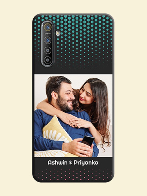 Faded Dots with Grunge Photo Frame and Text on Space Black Custom Soft Matte Phone Cases - Realme XT
