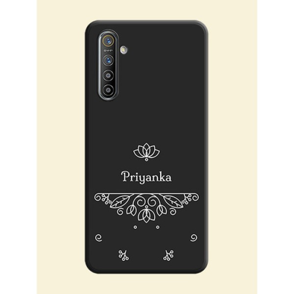 Lotus Garden Custom Text On Space Black Personalized Soft Matte Phone Covers -Realme Xt Lotus Garden Custom Text On Space Black Personalized Soft Matte Phone Covers -Realme Xt