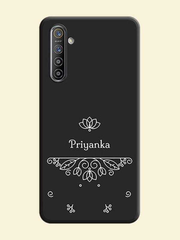 Lotus Garden Custom Text On Space Black Personalized Soft Matte Phone Covers -Realme Xt