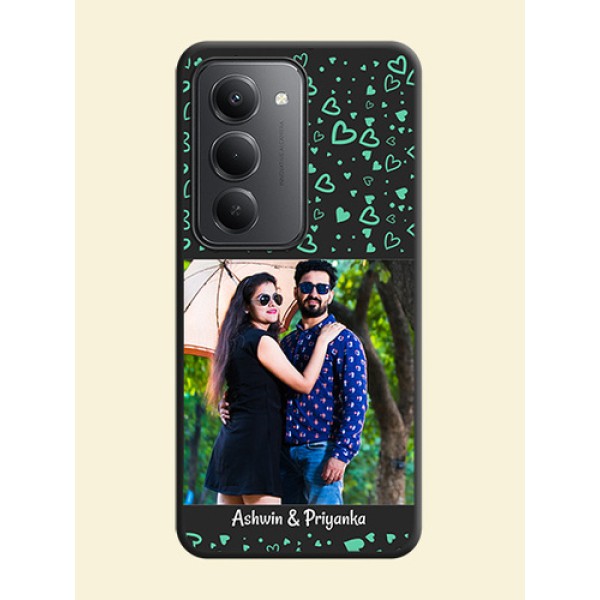 Sea Green Indefinite Love Pattern on Photo On Space Black Custom Soft Matte Mobile Back Cover - Redmi 15 5G Sea Green Indefinite Love Pattern on Photo On Space Black Custom Soft Matte Mobile Back Cover - Redmi 15 5G