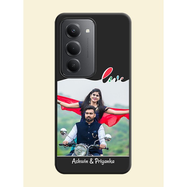 Fall in Love Pattern with Picture on Photo On Space Black Custom Soft Matte Mobile Back Cover - Redmi 15 5G Fall in Love Pattern with Picture on Photo On Space Black Custom Soft Matte Mobile Back Cover - Redmi 15 5G