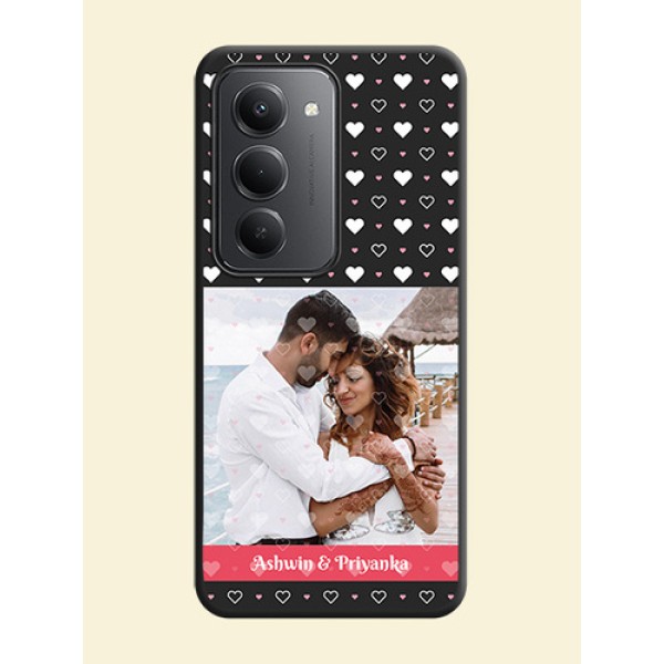 White Color Love Symbols with Text Design on Photo On Space Black Custom Soft Matte Mobile Back Cover - Redmi 15 5G White Color Love Symbols with Text Design on Photo On Space Black Custom Soft Matte Mobile Back Cover - Redmi 15 5G