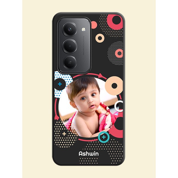 Multicoloured Round Image On Space Black Custom Soft Matte Mobile Back Cover - Redmi 15 5G Multicoloured Round Image On Space Black Custom Soft Matte Mobile Back Cover - Redmi 15 5G
