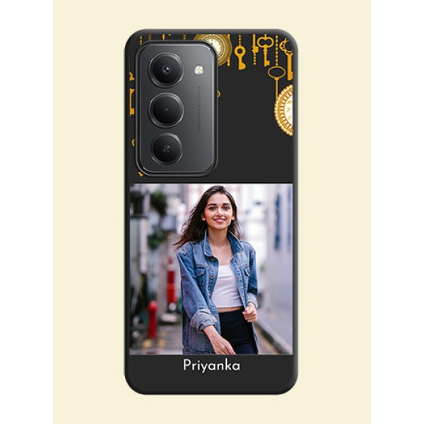 Decorative Design with Text On Space Black Custom Soft Matte Mobile Back Cover - Redmi 15 5G