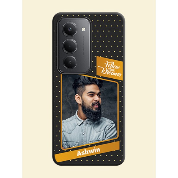Follow Your Dreams with White Dots On Space Black Custom Soft Matte Mobile Back Cover - Redmi 15 5G