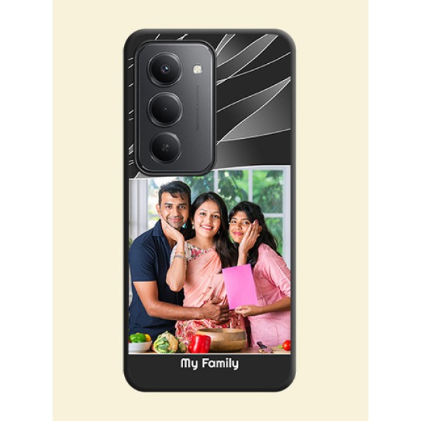 Mixed Wave Lines on Photo On Space Black Custom Soft Matte Mobile Back Cover - Redmi 15 5G Mixed Wave Lines on Photo On Space Black Custom Soft Matte Mobile Back Cover - Redmi 15 5G