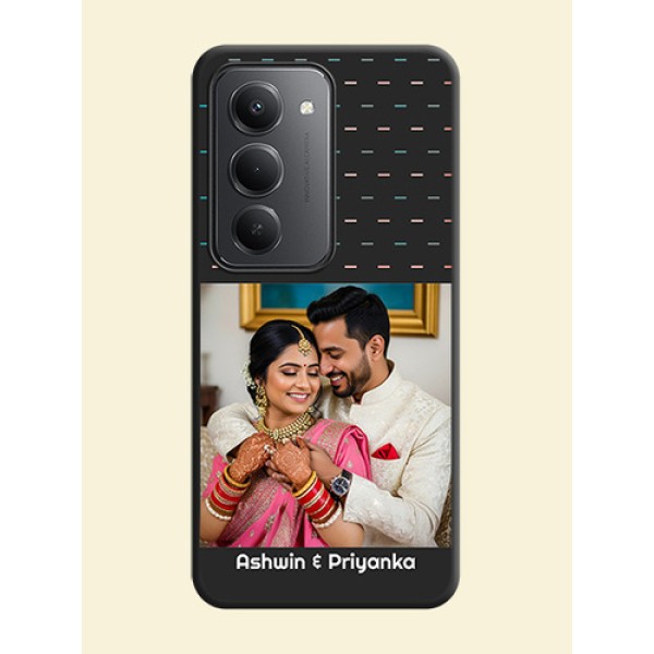 Line Pattern Design with Text On Space Black Custom Soft Matte Mobile Back Cover - Redmi 15 5G Line Pattern Design with Text On Space Black Custom Soft Matte Mobile Back Cover - Redmi 15 5G