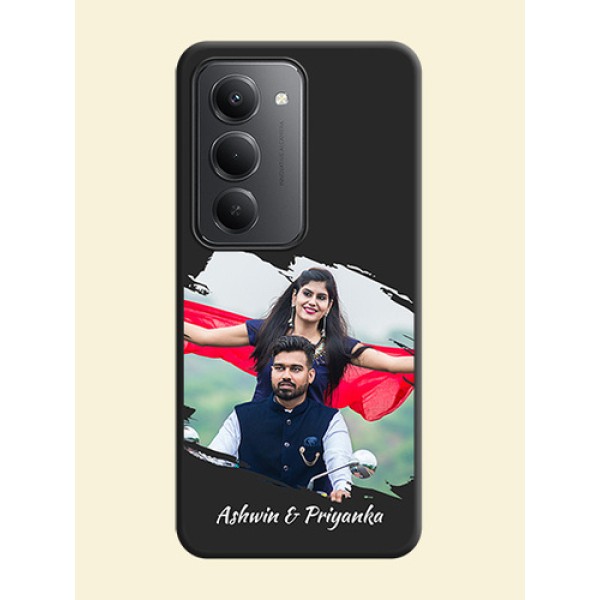 Grunge Brush Strokes on Photo On Space Black Custom Soft Matte Mobile Back Cover - Redmi 15 5G Grunge Brush Strokes on Photo On Space Black Custom Soft Matte Mobile Back Cover - Redmi 15 5G