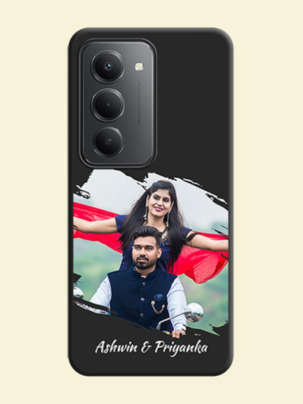 Grunge Brush Strokes on Photo On Space Black Custom Soft Matte Mobile Back Cover - Redmi 15 5G