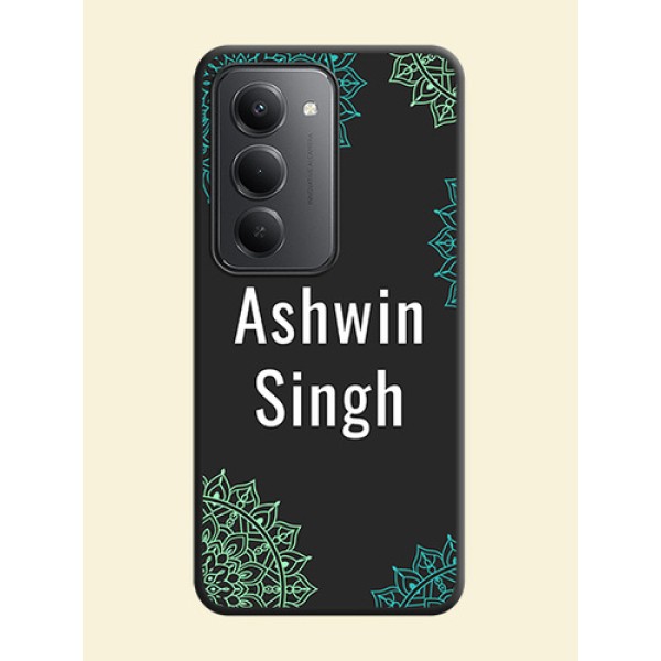 Your Name with Floral Design On Space Black Custom Soft Matte Mobile Back Cover - Redmi 15 5G Your Name with Floral Design On Space Black Custom Soft Matte Mobile Back Cover - Redmi 15 5G