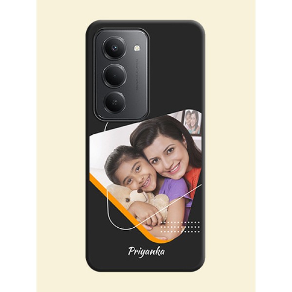 Yellow Triangle on Photo On Space Black Custom Soft Matte Mobile Back Cover - Redmi 15 5G Yellow Triangle on Photo On Space Black Custom Soft Matte Mobile Back Cover - Redmi 15 5G