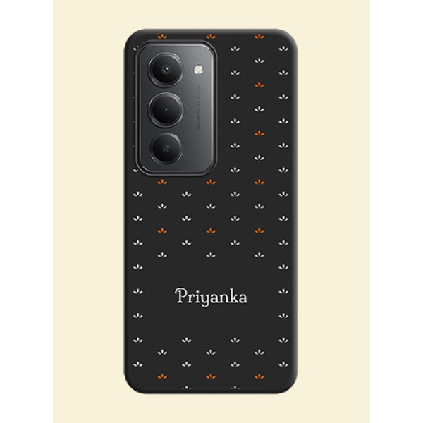 Simple Pattern With Custom Text On Space Black Custom Soft Matte Mobile Back Cover - Redmi 15 5G Simple Pattern With Custom Text On Space Black Custom Soft Matte Mobile Back Cover - Redmi 15 5G