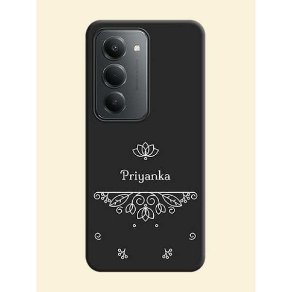 Lotus Garden Custom Text On Space Black Custom Soft Matte Mobile Back Cover - Redmi 15 5G Lotus Garden Custom Text On Space Black Custom Soft Matte Mobile Back Cover - Redmi 15 5G