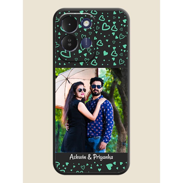 Sea Green Indefinite Love Pattern on Photo On Space Black Custom Soft Matte Mobile Back Cover - Redmi 17 5G Sea Green Indefinite Love Pattern on Photo On Space Black Custom Soft Matte Mobile Back Cover - Redmi 17 5G