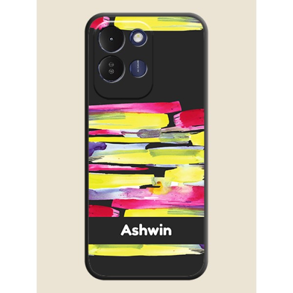Brush Coloured On Space Black Custom Soft Matte Mobile Back Cover - Redmi 17 5G Brush Coloured On Space Black Custom Soft Matte Mobile Back Cover - Redmi 17 5G